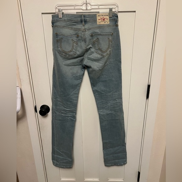 True Religion BILLIE MID RISE STRAIGHT JEAN Size 27 Light Wash Denim - Picture 5 of 11
